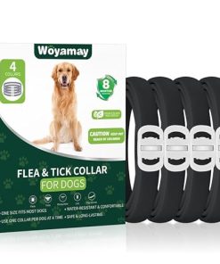 Woyamay 4 Pack Flea Collar for Dogs, Dog Flea Collar, Adjustable Flea and Tick Collar for Dogs, 8 Months Dog Flea and Tick Treatment, Waterproof Dog Flea and Tick Collar, Dog Flea and Tick Collar