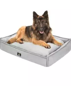 Veehoo Dog Beds for Large Dogs – Rectangle Cuddler Dog Sofa Bed, Orthopedic Washable Pet Bed with Nonslip Bottom for Extra Large Dogs, XX-Large, Grey