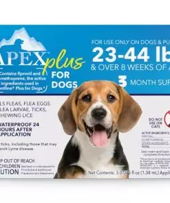 Apex Plus Flea Treatment for Dogs, Medium Dogs (23-44 lbs) — Dog Flea, Tick, Flea Eggs, Flea Larvae, and Chewing Lice Prevention Medicine for 30-Days — 3-Month Supply