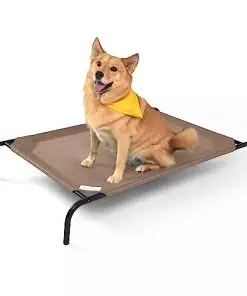 Coolaroo The Original Cooling Elevated Dog Bed, Indoor and Outdoor, Large, Nutmeg