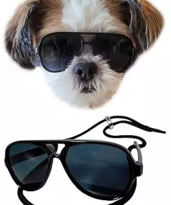 G029 Dog Cat Pet Aviator Sunglasses Glasses for Small Breeds up to 15lbs (Black)