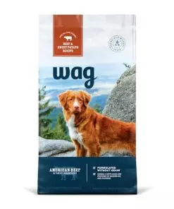 Amazon Brand – Wag Dry Dog Food Beef & Sweet Potato, Grain Free 24 lb Bag