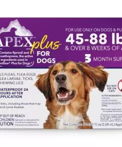 Apex Plus Flea Treatment for Dogs, Large Dogs (45-88 lbs) — Dog Flea, Tick, Flea Eggs, Flea Larvae, and Chewing Lice Prevention Medicine for 30-Days — 3-Month Supply