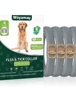 4 Pack Flea Collar for Dogs, Dog Flea and Tick Treatment, 8 Months Protection Flea and Tick Collar for Dogs, Waterproof Dog Flea Collar, Adjustable Collar Flea and Tick Prevention for Dogs