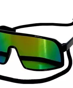 G041 Dog Cat Pet Sports Turbo Small Sunglasses for Toy Breeds 8-18lbs (Black-Rainbow Mirror)