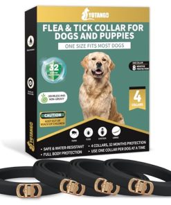 4 Pack Flea Collar for Dogs, Dog Flea Collar Waterproof, 32 Months Flea and Tick Prevention for Dogs, Dog Flea and Tick Treatment, Adjustable Flea and Tick Collar for Dogs Puppy (Black)