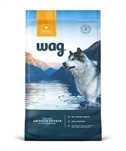 Amazon Brand – Wag Dry Dog Food Chicken & Lentil Recipe, 4 Pound (Pack of 1)