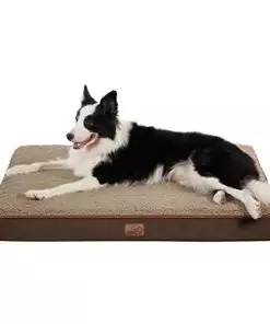 Bedsure Large Dog Beds for Large Dogs – Big Orthopedic Dog Beds with Removable Washable Cover, Egg Crate Foam Pet Bed Mat, Suitable for Dogs Up to 65lbs, Brown