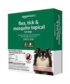 Amazon Basics Flea, Tick and Mosquito Topical for Small Dogs (4-10 pounds), 4 Count