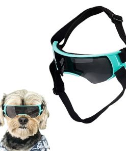 Dog Goggles for Small Dogs, Windproof Dog Sunglasses with Adjustable Strap Puppy Sunglasses for Small Medium Dogs Eye Protection Goggles for Outdoor Riding Driving Eyewear (Blue)