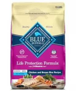 Blue Buffalo Life Protection Formula Small Breed Senior Dry Dog Food, Supports Joint Health and Immunity, Made with Natural Ingredients, Chicken & Brown Rice Recipe, 15-lb. Bag