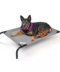 COOLAROO The Original Cooling Elevated Dog Bed, Indoor and Outdoor, Medium, Grey