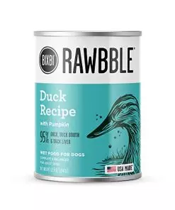 BIXBI Rawbble Grain-Free Canned Wet Dog Food, Duck Recipe, 12.5 oz. Cans (Pack of 12)